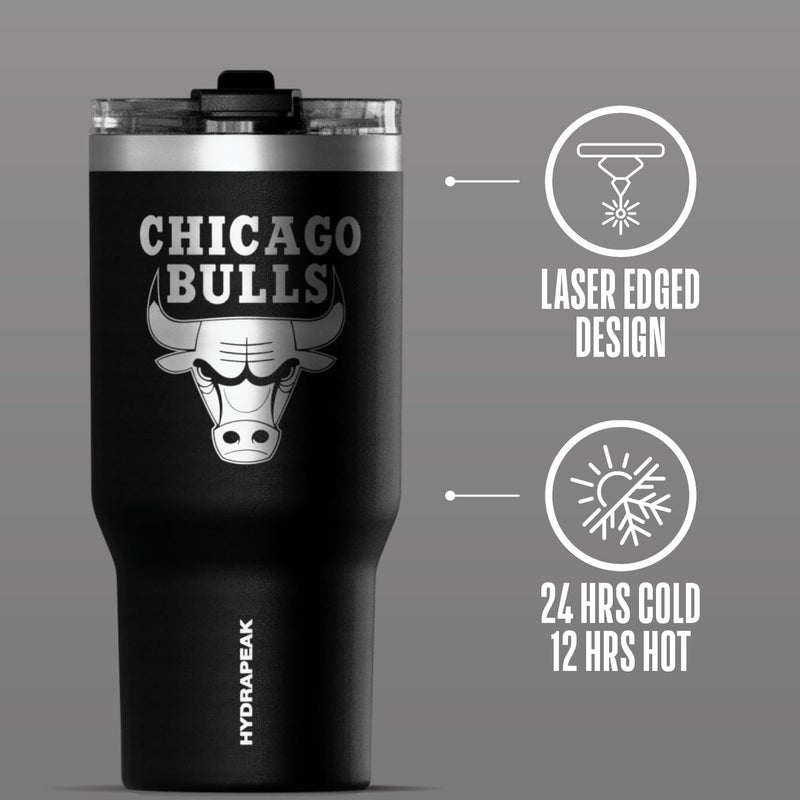 Hydrapeak x NBA Officially Licensed Chicago Bulls Voyager 25 oz Stainless Steel Tumbler, Insulated Tumblers, Water Bottle With Straw - Image 2